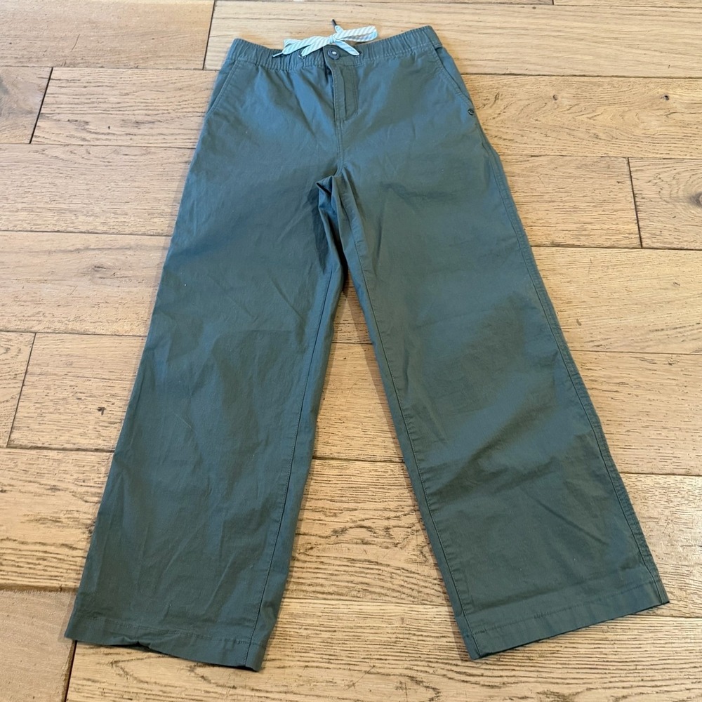 Vuori Ripstop Wide Leg Pants Army Green VW416 Organic Cotton Womens XS (390)